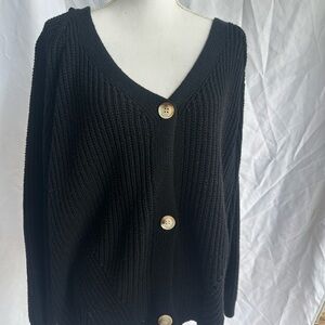 Black Button-Up Women's Sweater size L